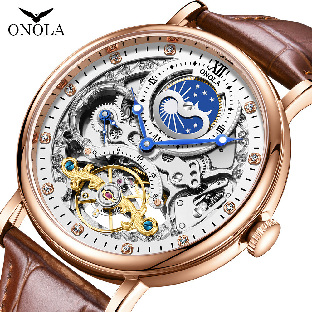 ONOLA-6836 elegant men's mechanical watch, retro business style, suitable for daily wear