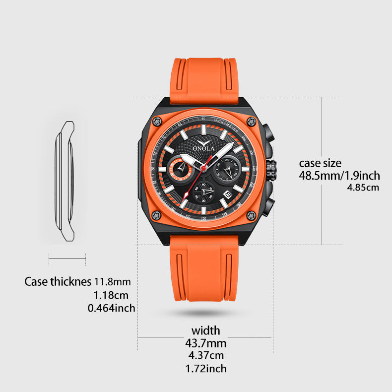 ONOLA-6847 Men's Sports Quartz Watch Luminous Waterproof, Suitable for Men's Daily Clothing Matching