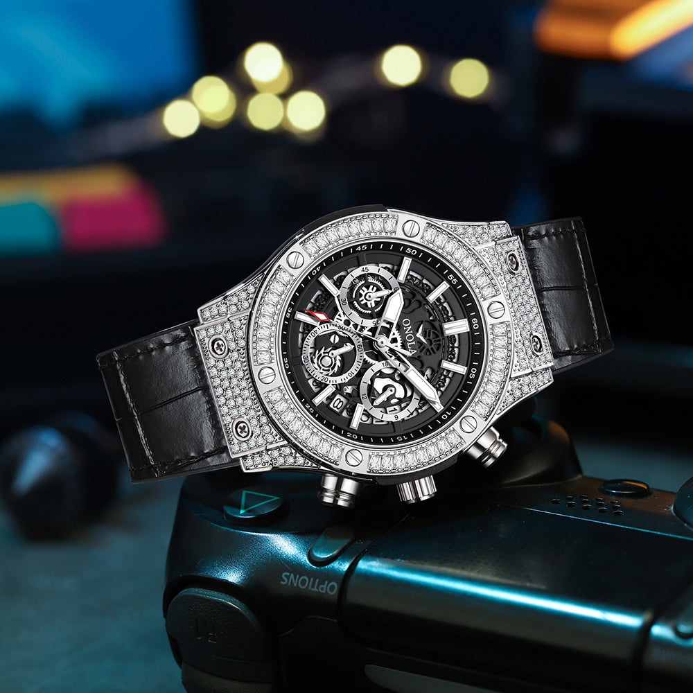 ONOLA-6856 Men's High Quality Multifunctional Quartz Watch - Sparkling Diamond Decoration