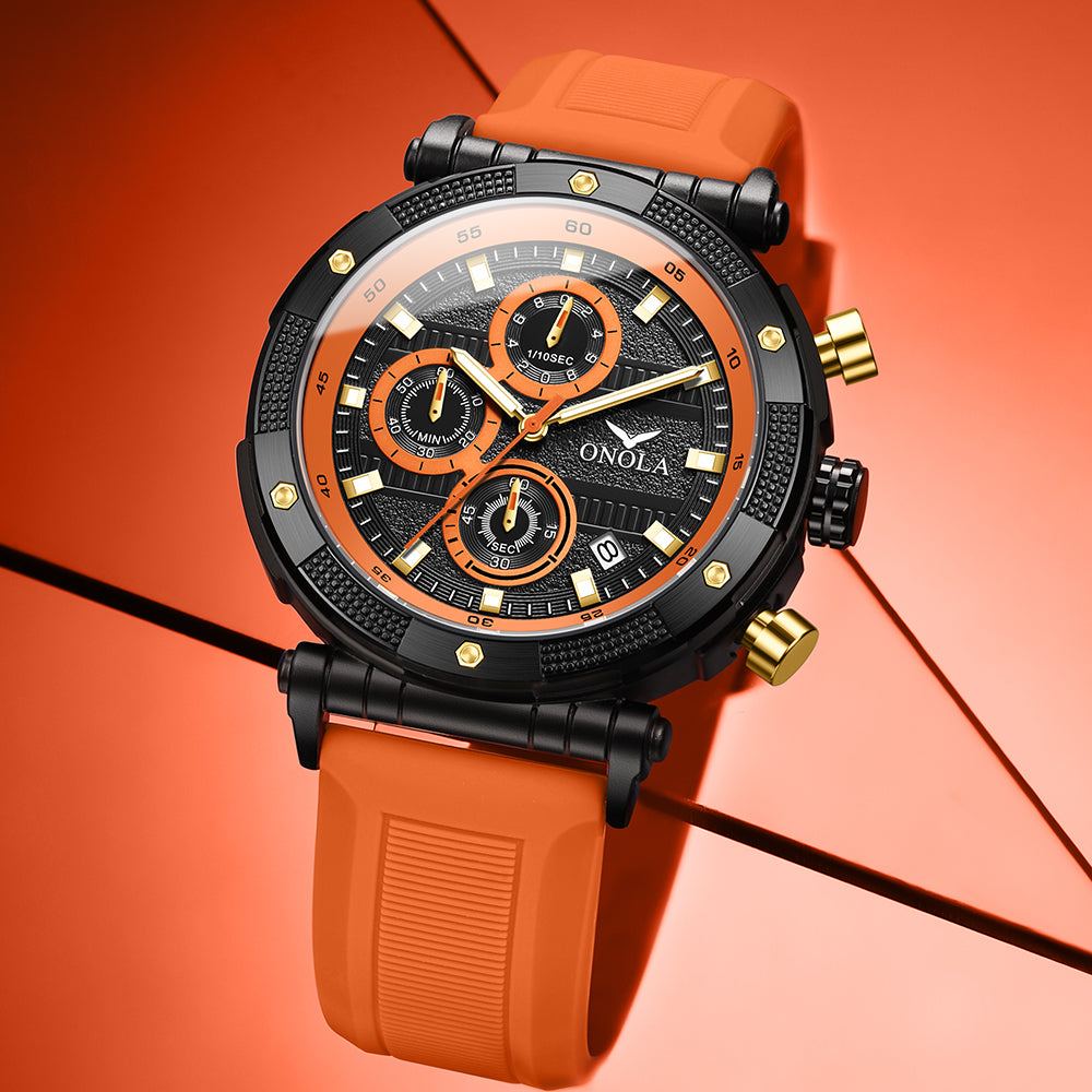 ONOLA-6859 dial (4.4cm) men's sports high-quality quartz watch - night light, perfect gift choice
