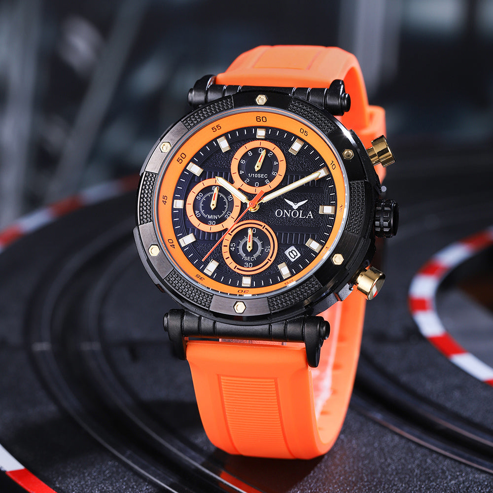 ONOLA-6859 dial (4.4cm) men's sports high-quality quartz watch - night light, perfect gift choice