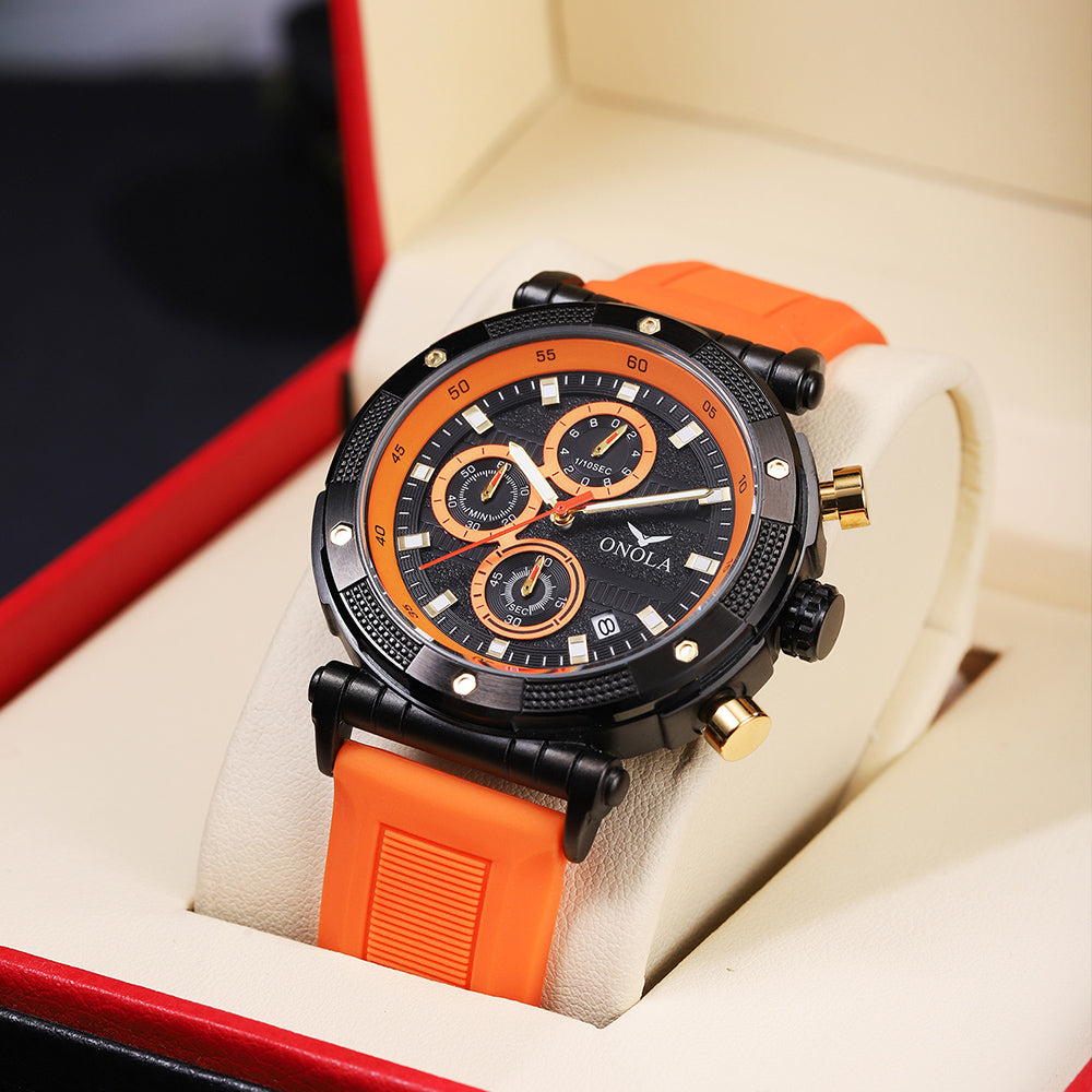 ONOLA-6859 dial (4.4cm) men's sports high-quality quartz watch - night light, perfect gift choice