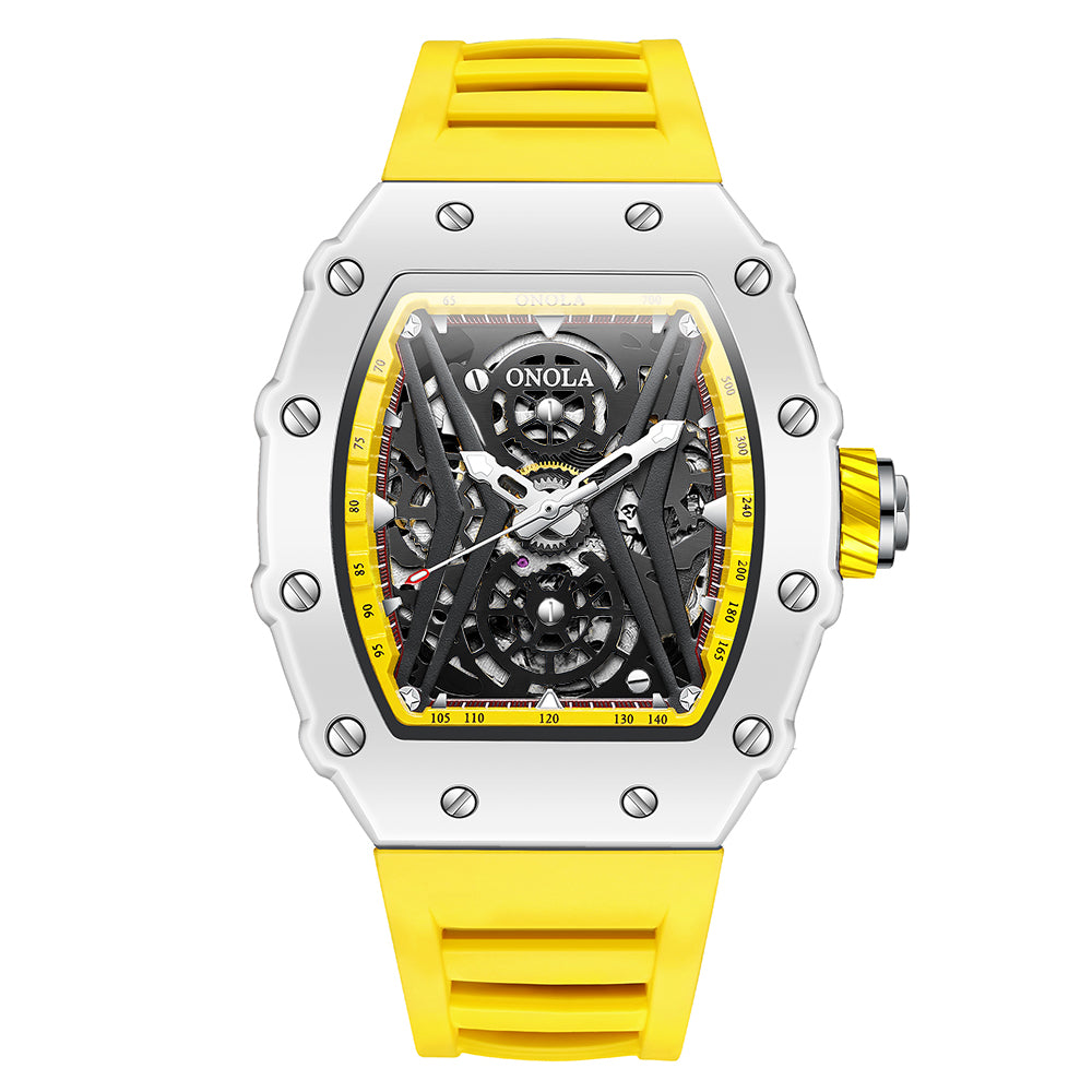 ONOLA-3828W Men's Sports Mechanical Watch 30 meter Waterproof, Perfect Gift Choice