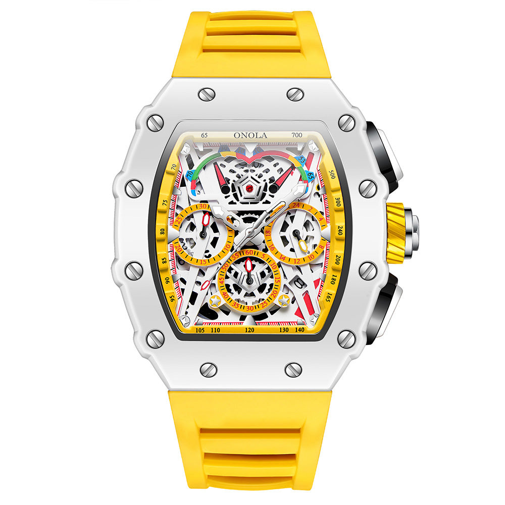 ONOLA-6827W Men's Wine Bucket Multi functional Fashion Quartz Watch - Ideal Gift