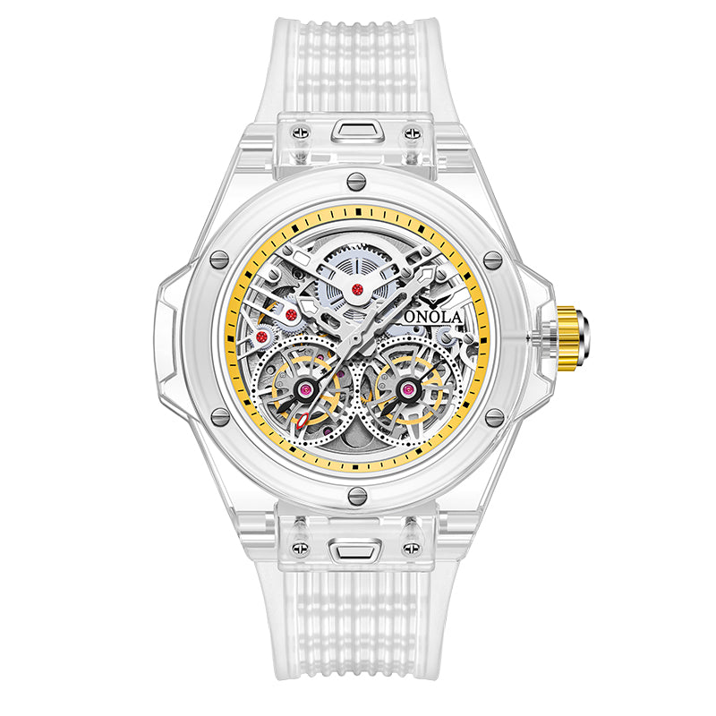 ONOLA-3835, Fashionable sports tourbillon hollow mechanical watch, ideal gift for men