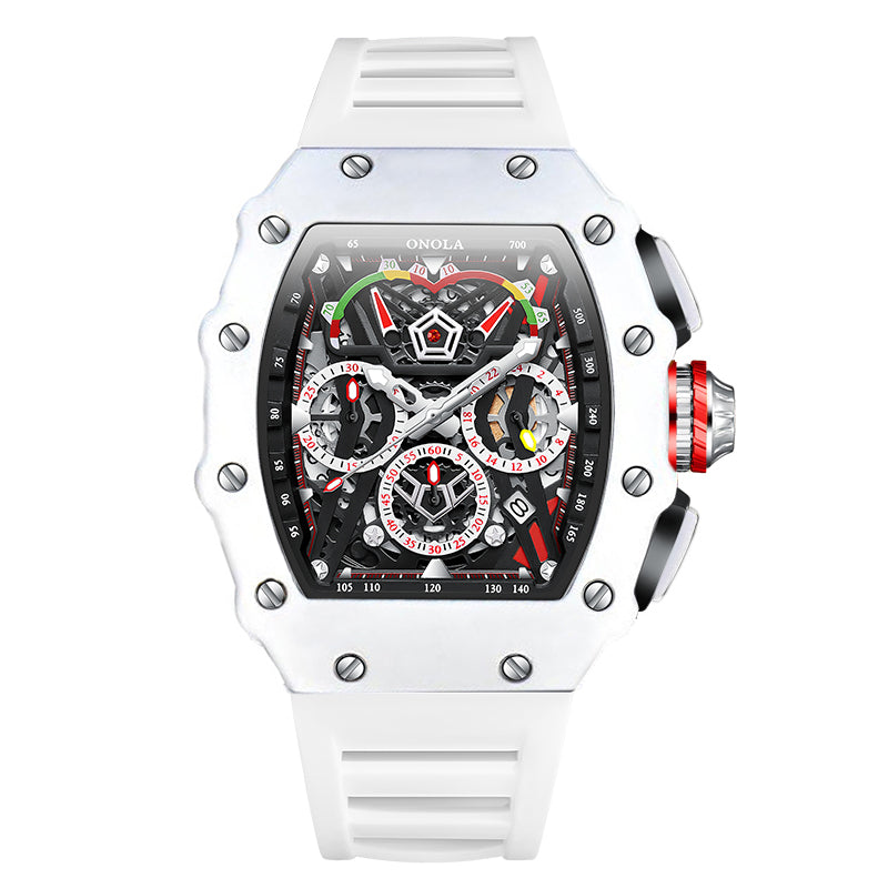 ONOLA-6827 Men's Wine Barrel Quartz Watch Multi functional Timing Watch