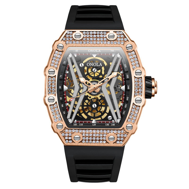 ONOLA-3828D Men's Mechanical Watch Wine Barrel Tourbillon Series, Suitable for Business wear