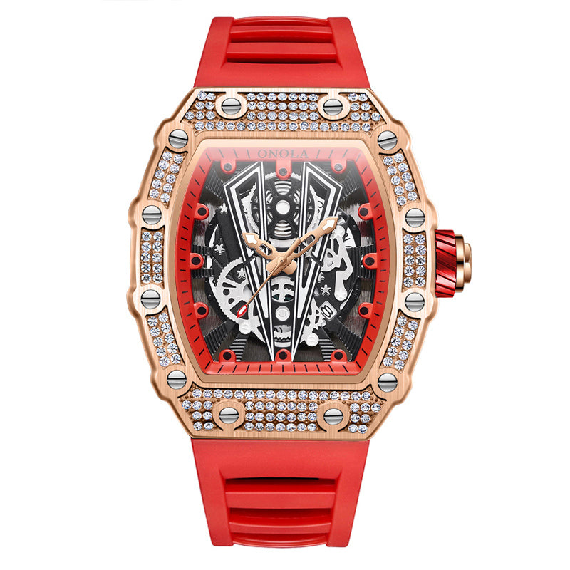 ONOLA-3826D men's wine barrel quartz watch, available in multiple colors, as a birthday gift for yourself