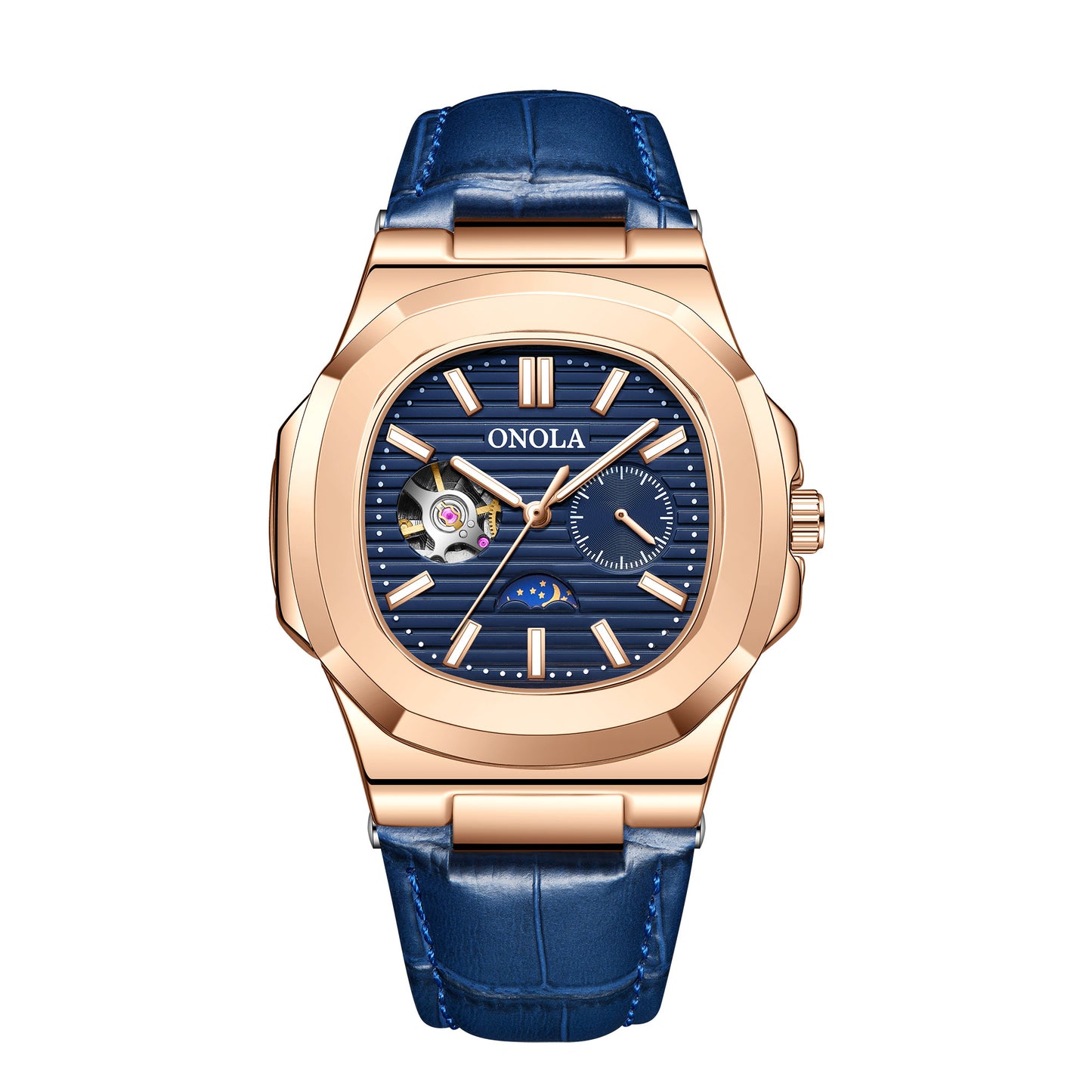 ONOLA-3855 men's mechanical watch, business style, automatic winding, waterproof and durable, perfect gift choice