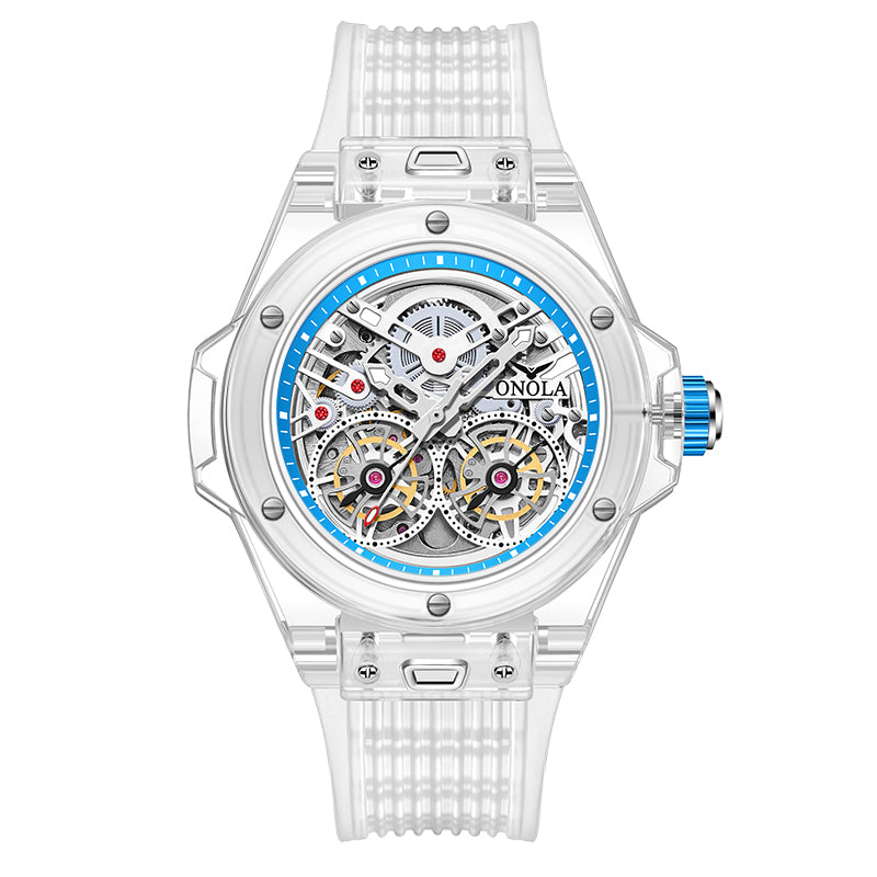 ONOLA-3835, Fashionable sports tourbillon hollow mechanical watch, ideal gift for men