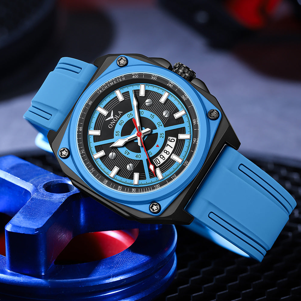 ONOLA-3856 men's sports quartz watch, luminous waterproof, multifunctional timing watch, suitable for outdoor activities, perfect gift