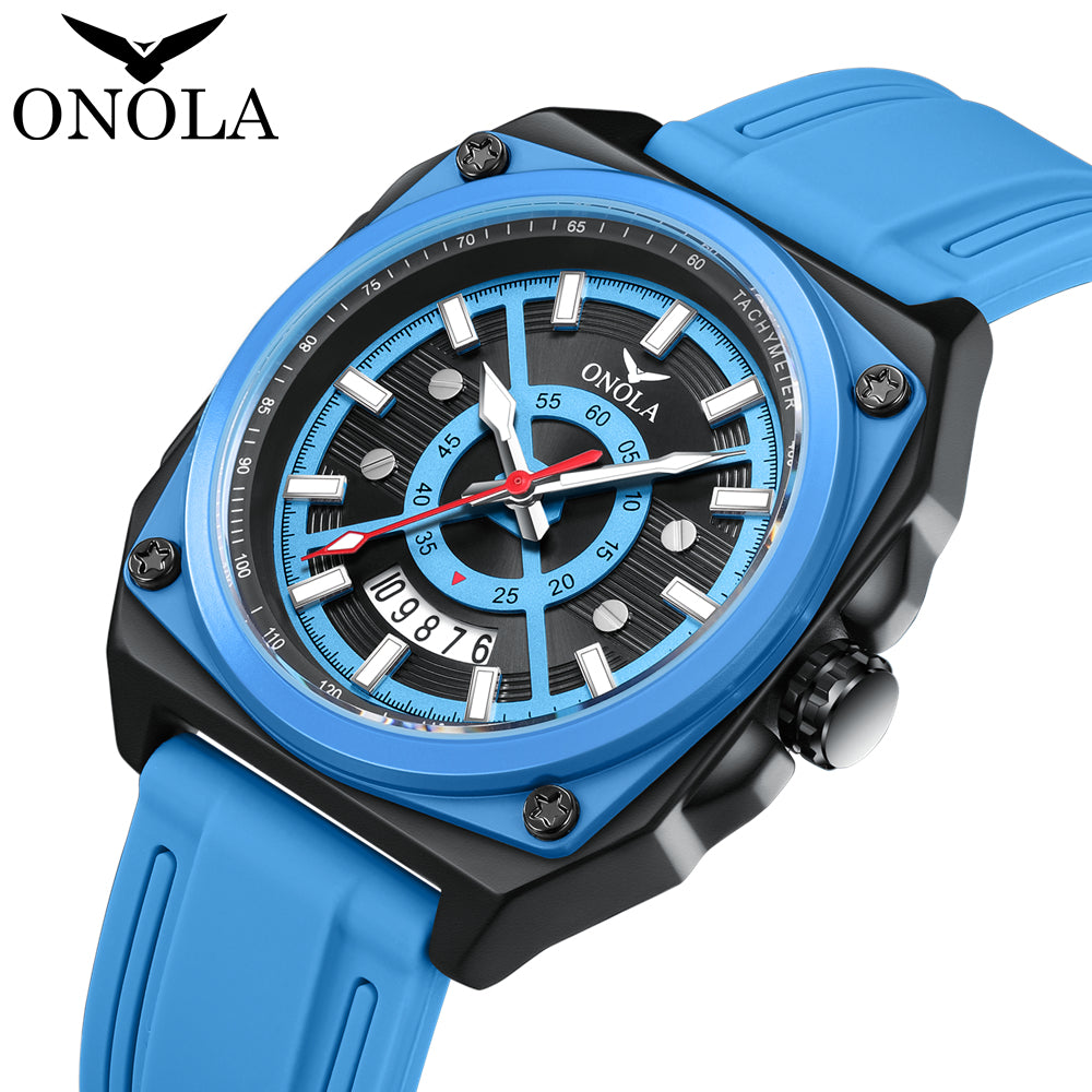ONOLA-3856 men's sports quartz watch, luminous waterproof, multifunctional timing watch, suitable for outdoor activities, perfect gift