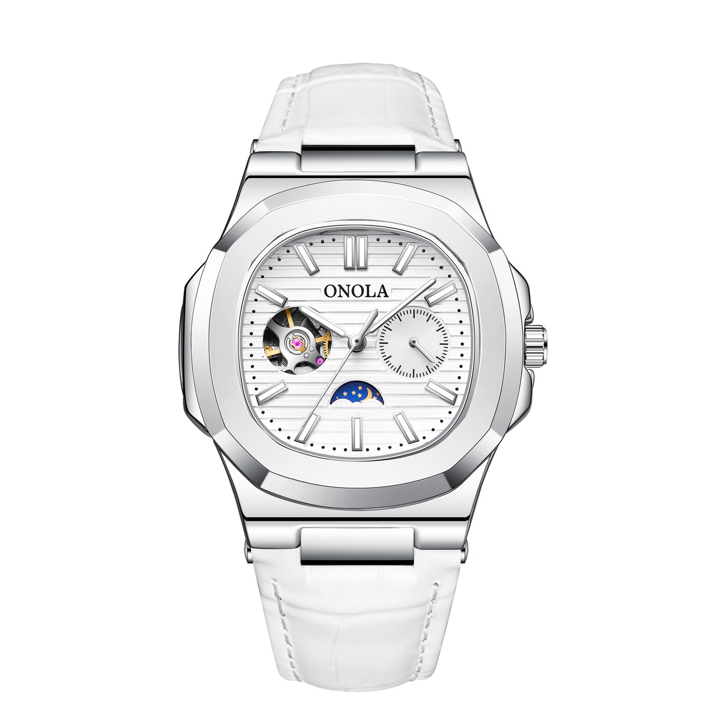 ONOLA-3855 men's mechanical watch, business style, automatic winding, waterproof and durable, perfect gift choice