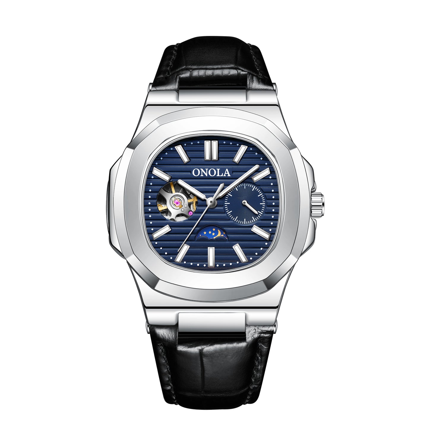 ONOLA-3855 men's mechanical watch, business style, automatic winding, waterproof and durable, perfect gift choice