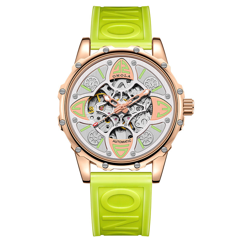 ONOLA-3833 Fashion Men's Hollow Automatic Mechanical Watch, Ideal Gift