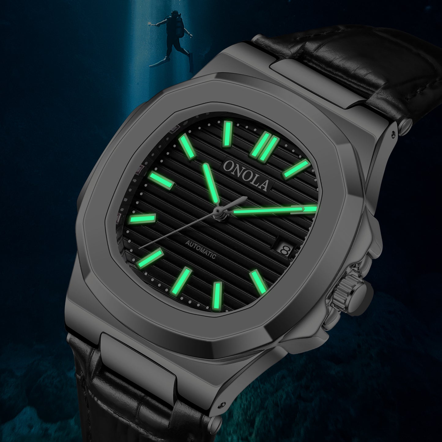 ONOLA-3853 fashionable men's business mechanical watch, automatic winding, perfect gift