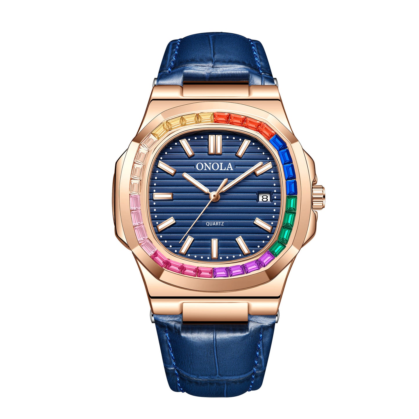 ONOLA-3852CH Fashion Business Men's Quartz Watch, with Diamond Set Frame Design, Business Luxury, Perfect Gift