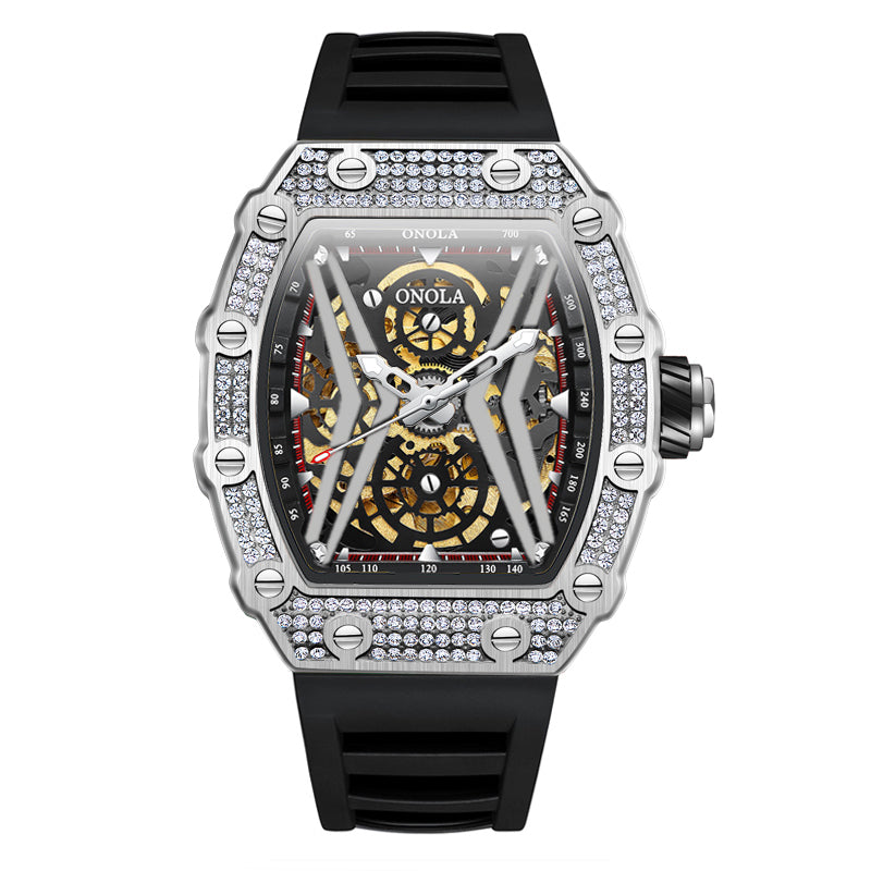 ONOLA-3828D Men's Mechanical Watch Wine Barrel Tourbillon Series, Suitable for Business wear