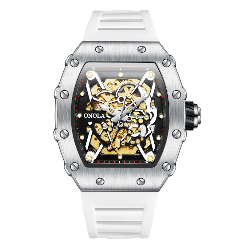 ONOLA-3829 Men's Barrel Automatic Mechanical Watch, Perfect for Business Use