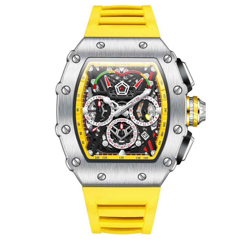 ONOLA-6827 Men's Wine Barrel Quartz Watch Multi functional Timing Watch