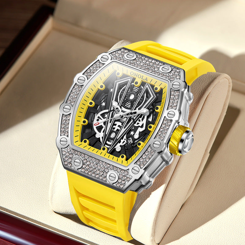 ONOLA-3826D men's wine barrel quartz watch, available in multiple colors, as a birthday gift for yourself