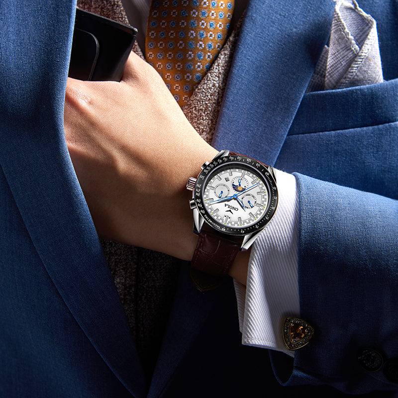 ONOLA-6835 👔Men's Fashion Business Automatic Mechanical Watch with Gift Box, Perfect Birthday Gift Choice