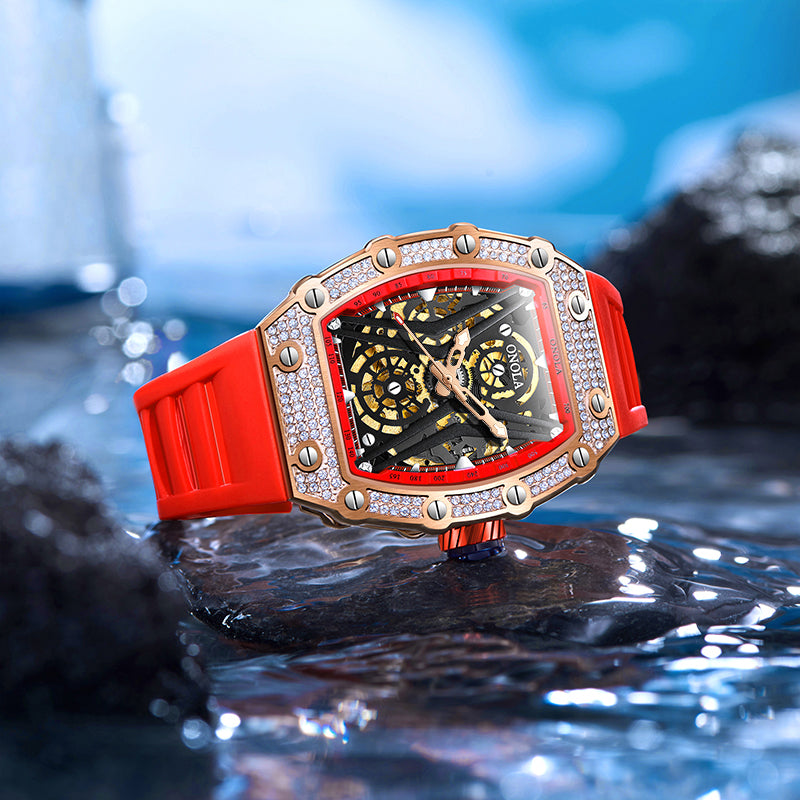 ONOLA-3828D Men's Mechanical Watch Wine Barrel Tourbillon Series, Suitable for Business wear