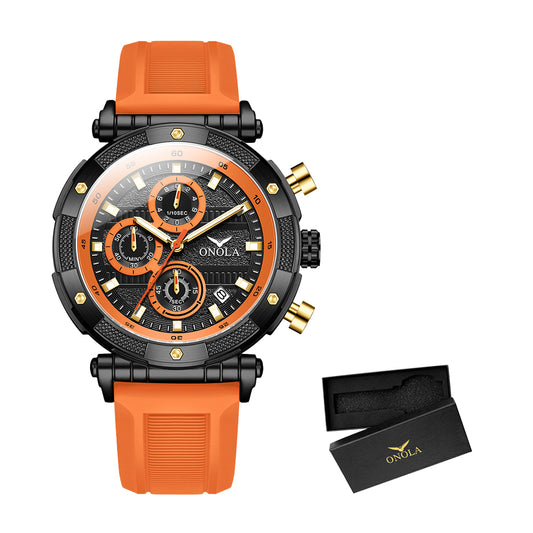 ONOLA-6859 dial (4.4cm) men's sports high-quality quartz watch - night light, perfect gift choice