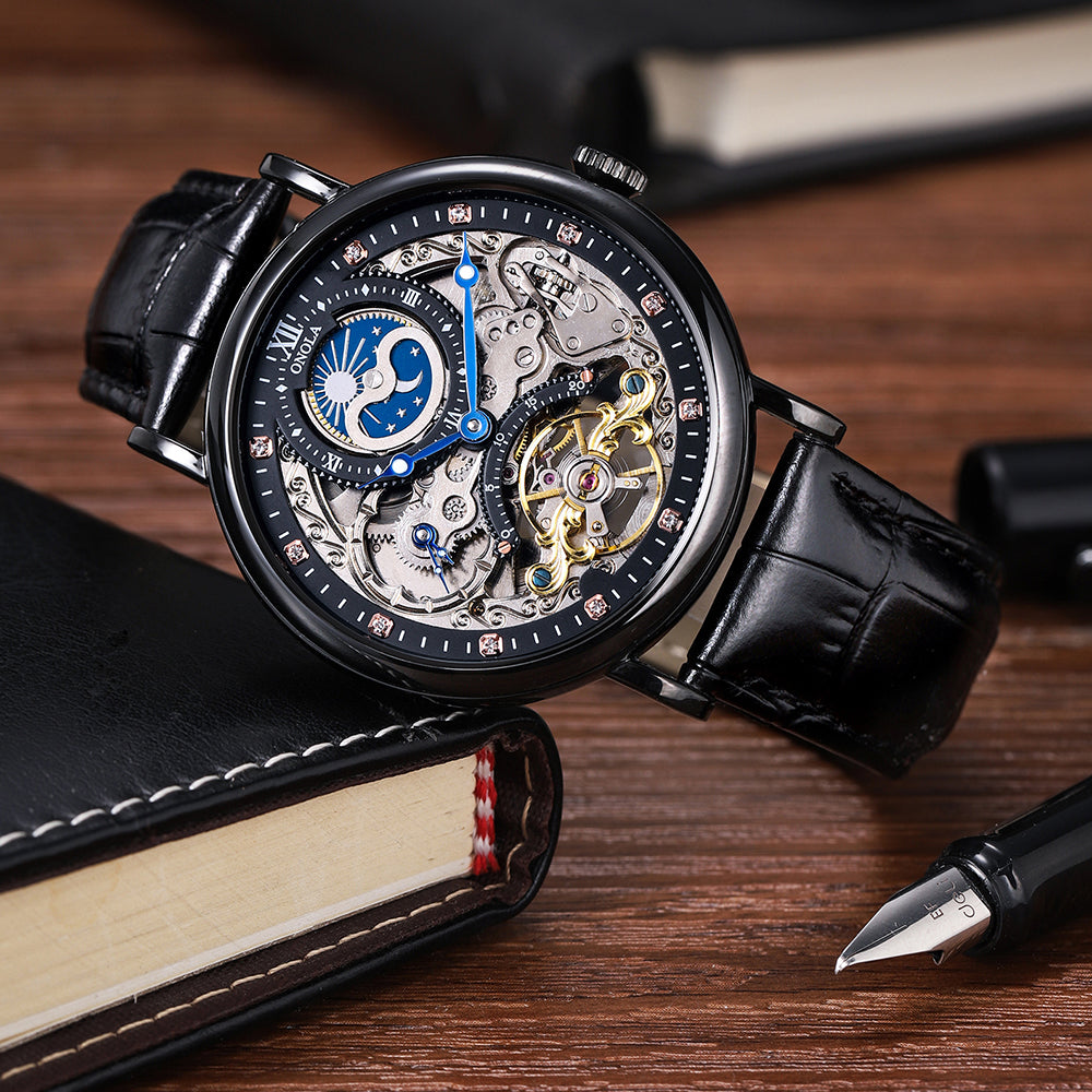 ONOLA-6836 elegant men's mechanical watch, retro business style, suitable for daily wear
