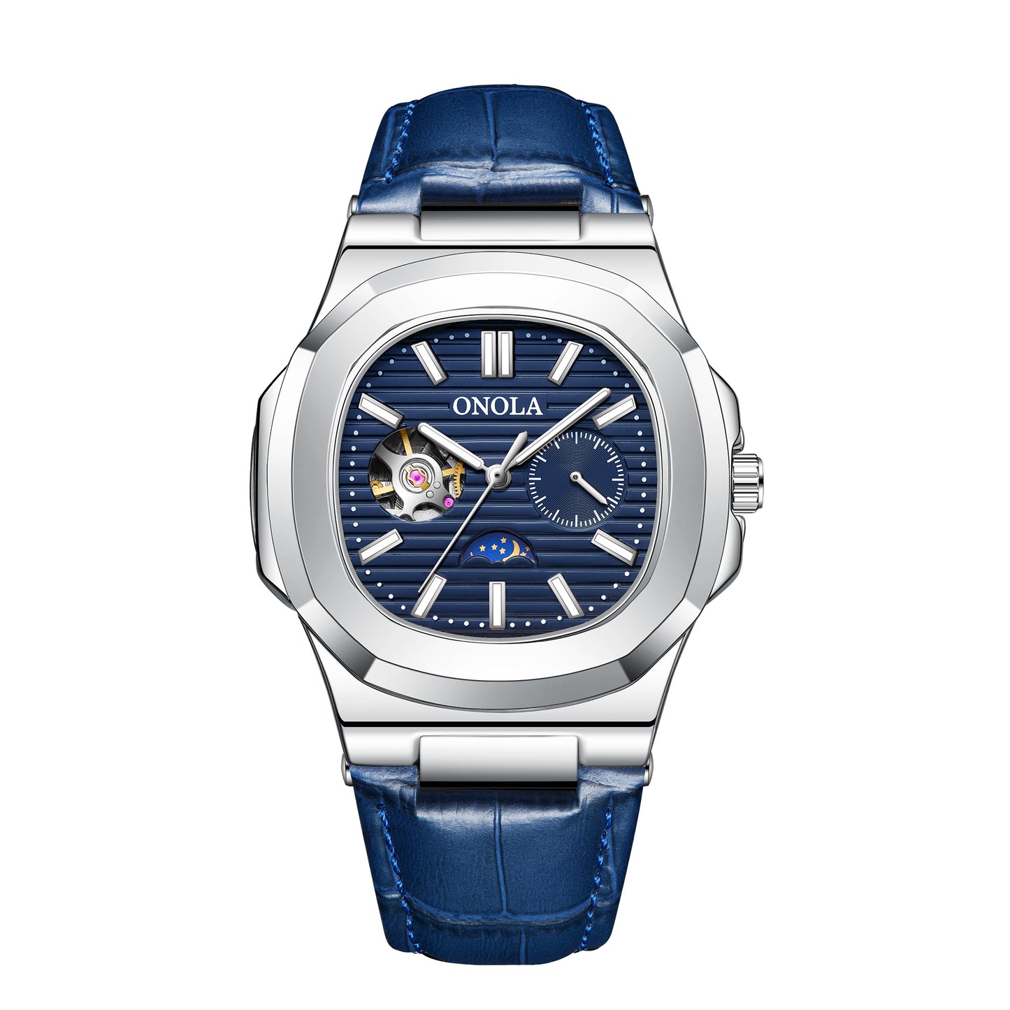 ONOLA-3855 men's mechanical watch, business style, automatic winding, waterproof and durable, perfect gift choice