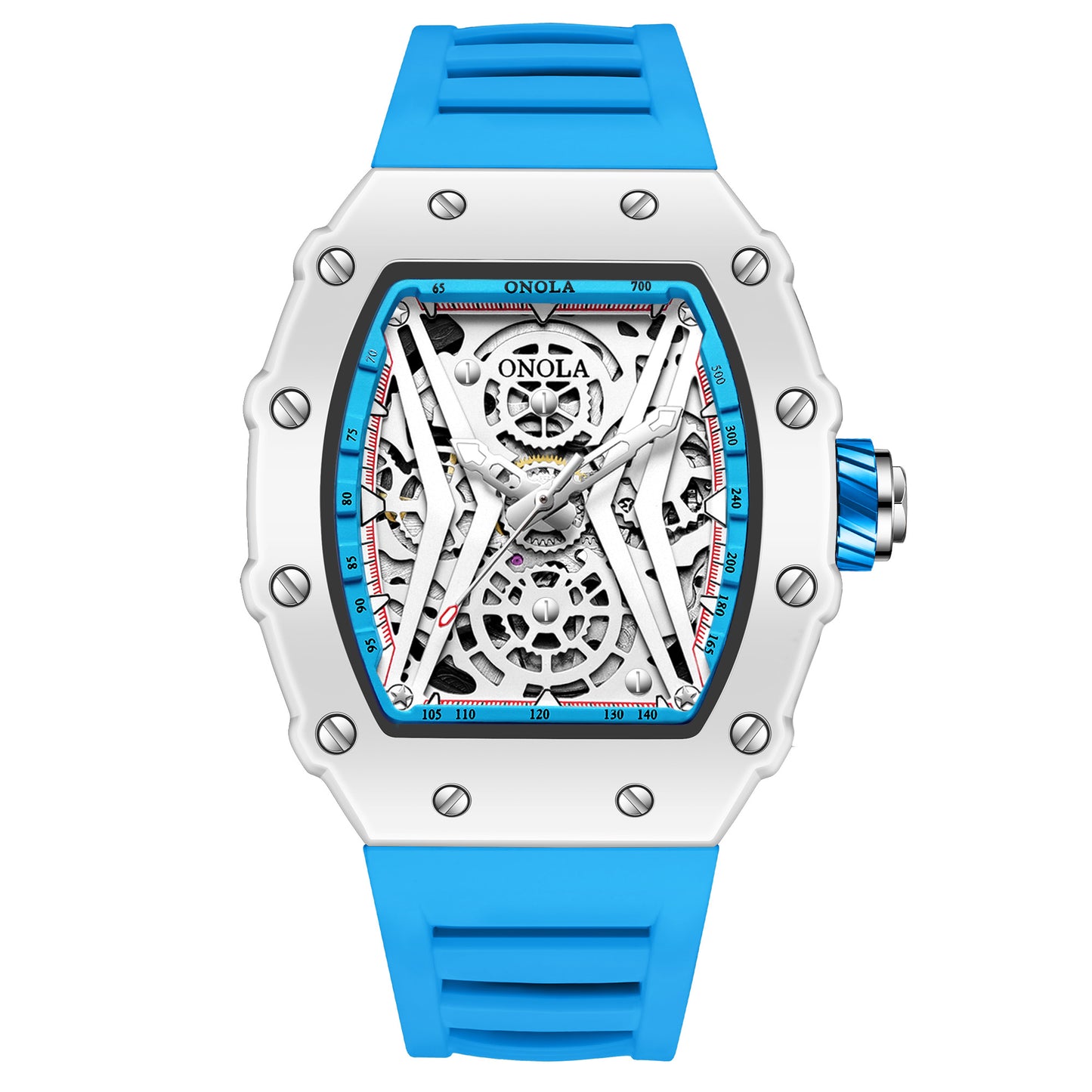 ONOLA-3828W Men's Sports Mechanical Watch 30 meter Waterproof, Perfect Gift Choice