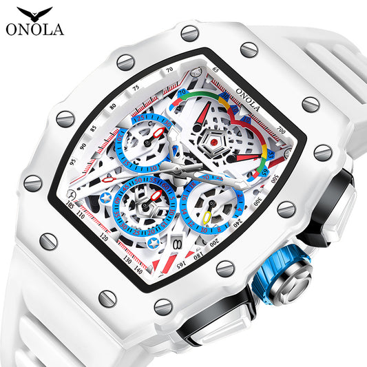 ONOLA-6827W Men's Wine Bucket Multi functional Fashion Quartz Watch - Ideal Gift